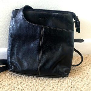 Fossil Black Leather Crossbody Bag